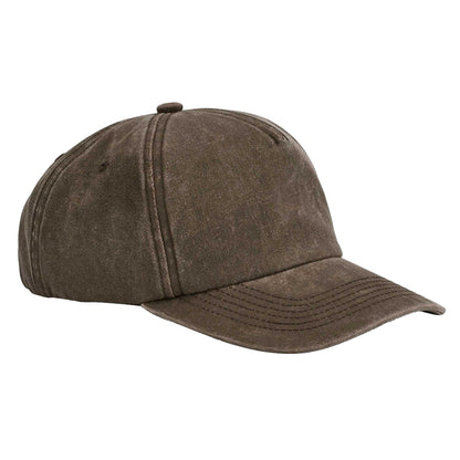 Vintage Brown - Front - Beechfield Relaxed Vintage Baseball Cap