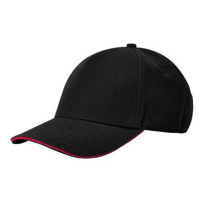Black-Classic Red - Back - Beechfield EarthAware Classic 5 Panel Organic Cotton Baseball Cap