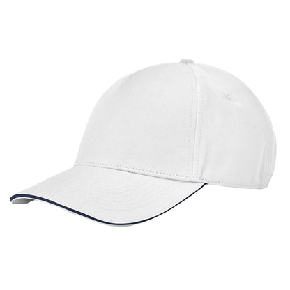 White-French Navy - Back - Beechfield EarthAware Classic 5 Panel Organic Cotton Baseball Cap