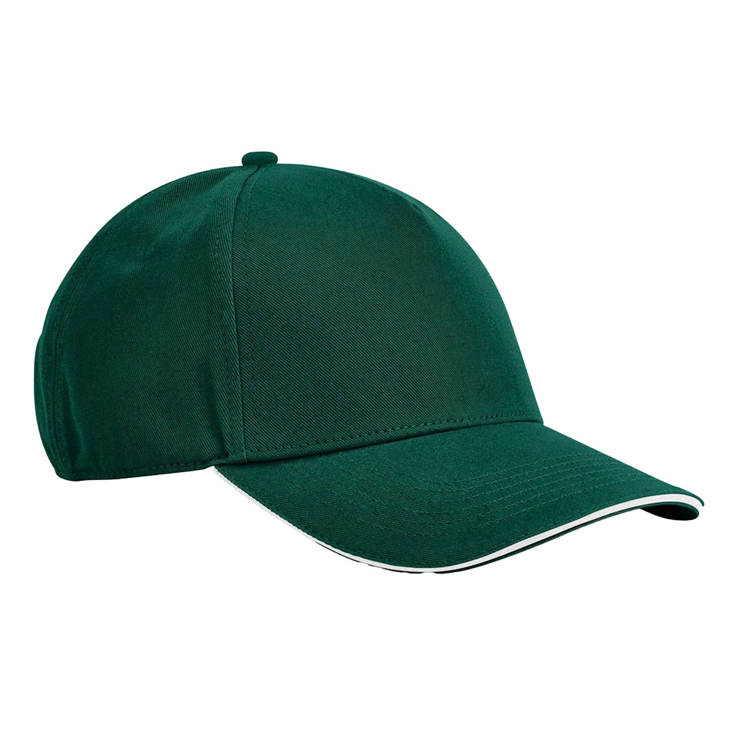 Bottle Green-White - Front - Beechfield EarthAware Classic 5 Panel Organic Cotton Baseball Cap