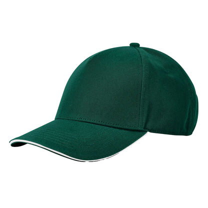 Bottle Green-White - Back - Beechfield EarthAware Classic 5 Panel Organic Cotton Baseball Cap