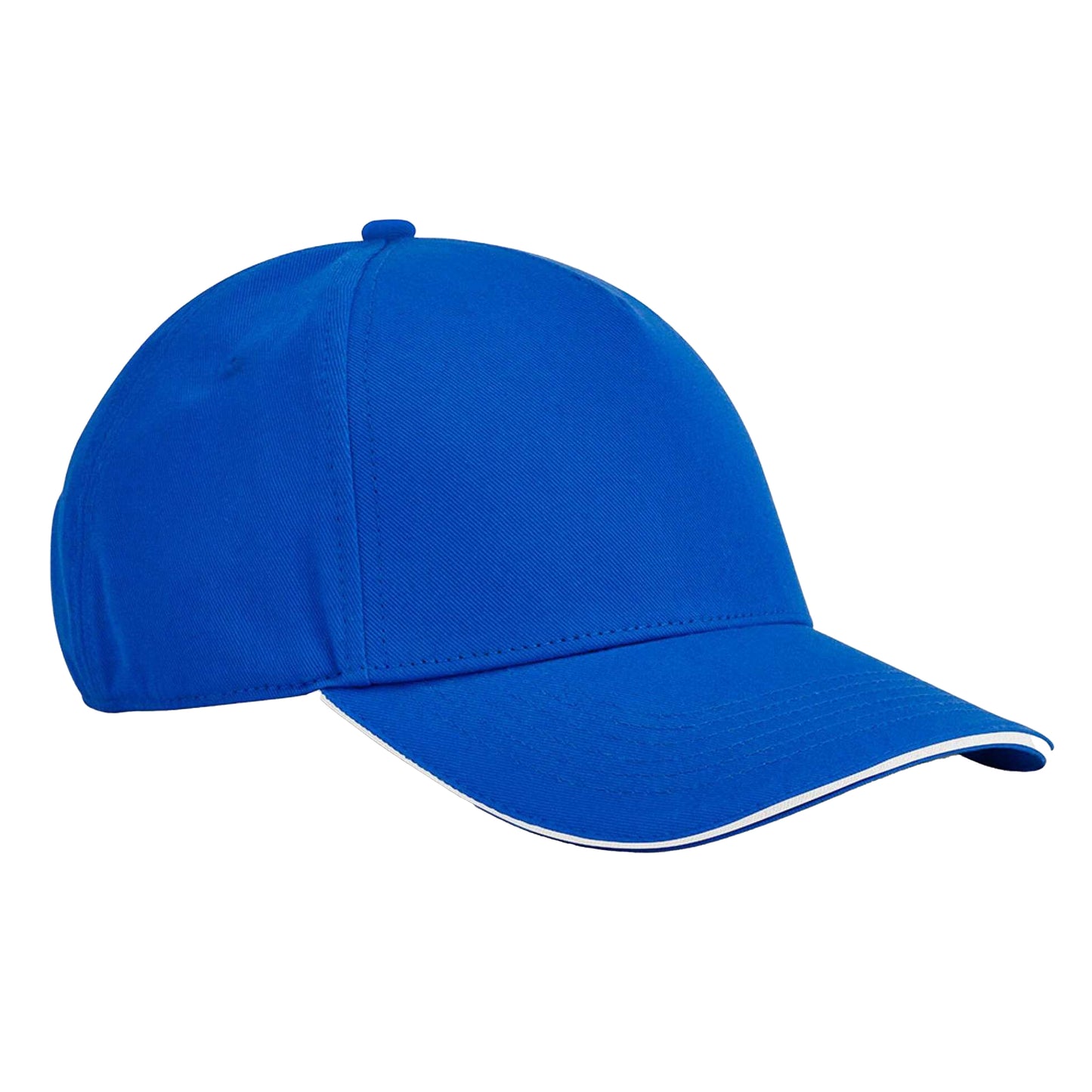 Bright Royal-White - Front - Beechfield EarthAware Classic 5 Panel Organic Cotton Baseball Cap