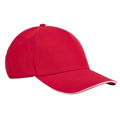 Classic Red-White - Front - Beechfield EarthAware Classic 5 Panel Organic Cotton Baseball Cap