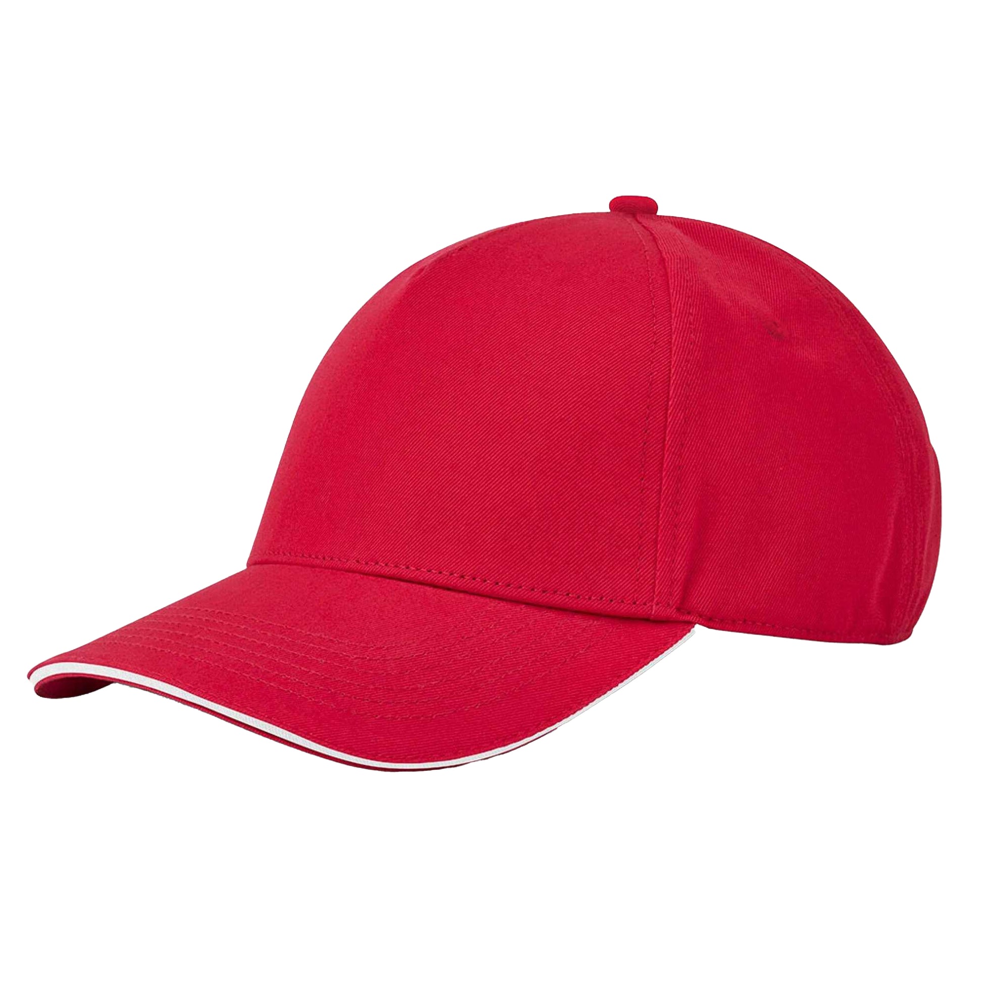Classic Red-White - Back - Beechfield EarthAware Classic 5 Panel Organic Cotton Baseball Cap