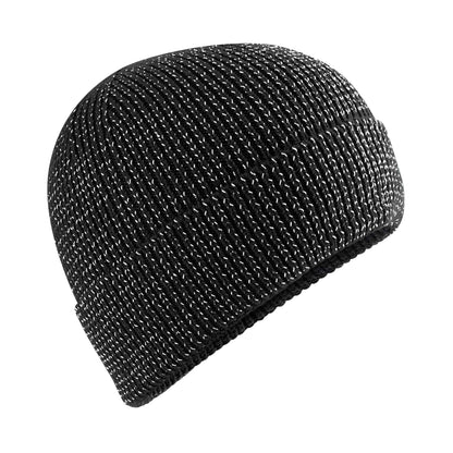 Black - Front - Beechfield Unisex Adult Streetlite Reflective Beanie