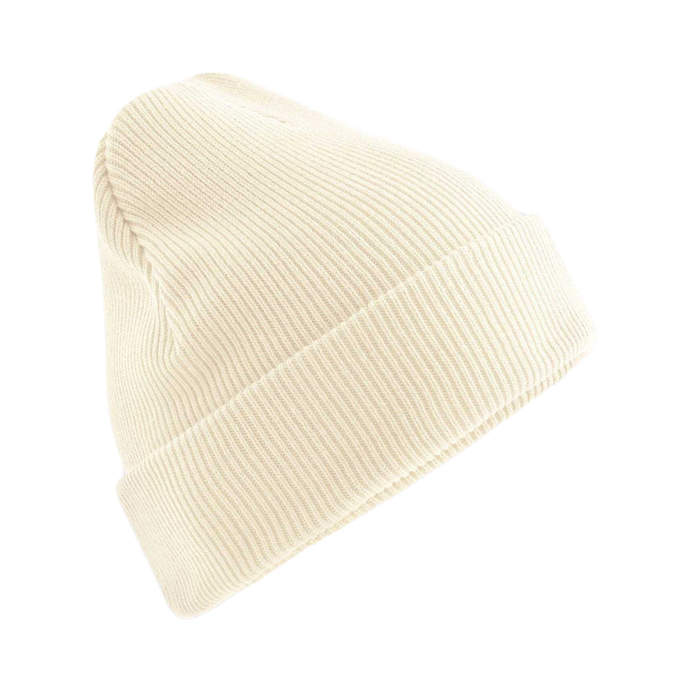 Off White - Front - Beechfield Unisex Adult Original Organic Cotton Cuffed Beanie