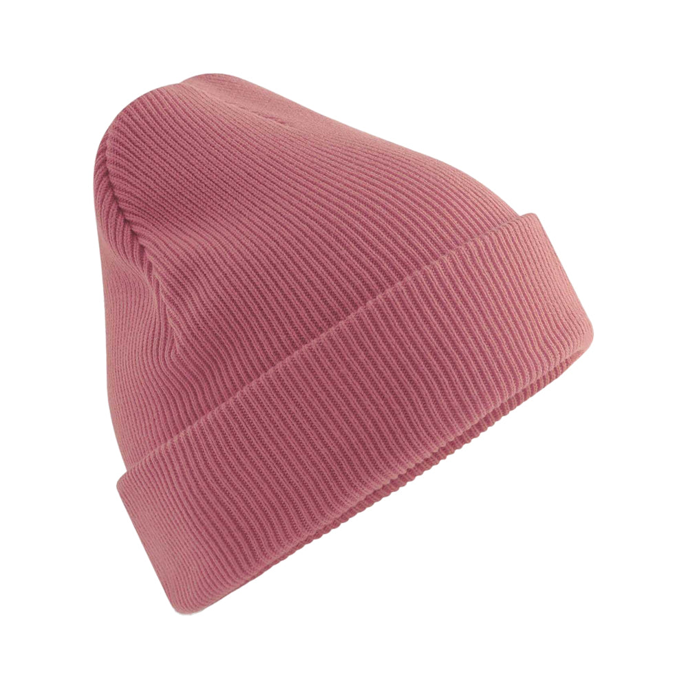 Rose - Front - Beechfield Unisex Adult Original Organic Cotton Cuffed Beanie
