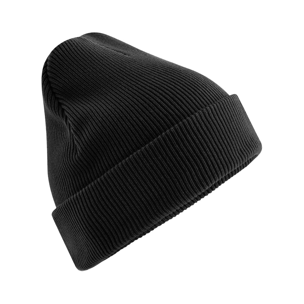 Black - Front - Beechfield Unisex Adult Original Organic Cotton Cuffed Beanie