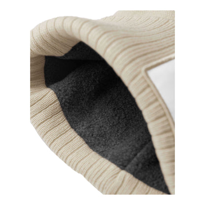 Oatmeal-White - Side - Beechfield Unisex Adult Appliqué Patch Beanie