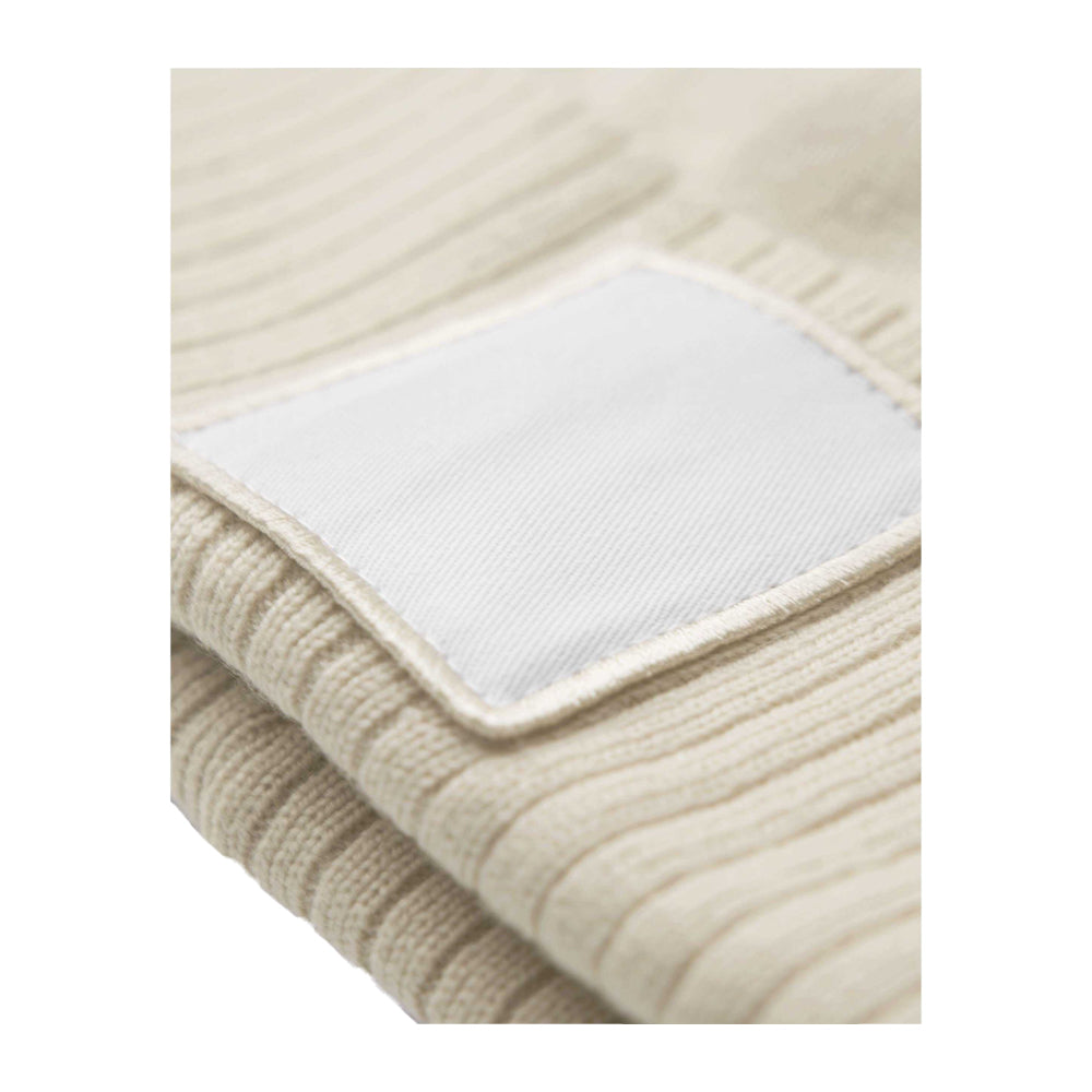 Oatmeal-White - Lifestyle - Beechfield Unisex Adult Appliqué Patch Beanie