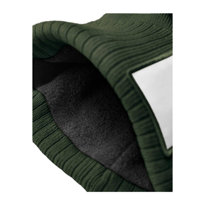 Olive Green-White - Lifestyle - Beechfield Unisex Adult Appliqué Patch Beanie