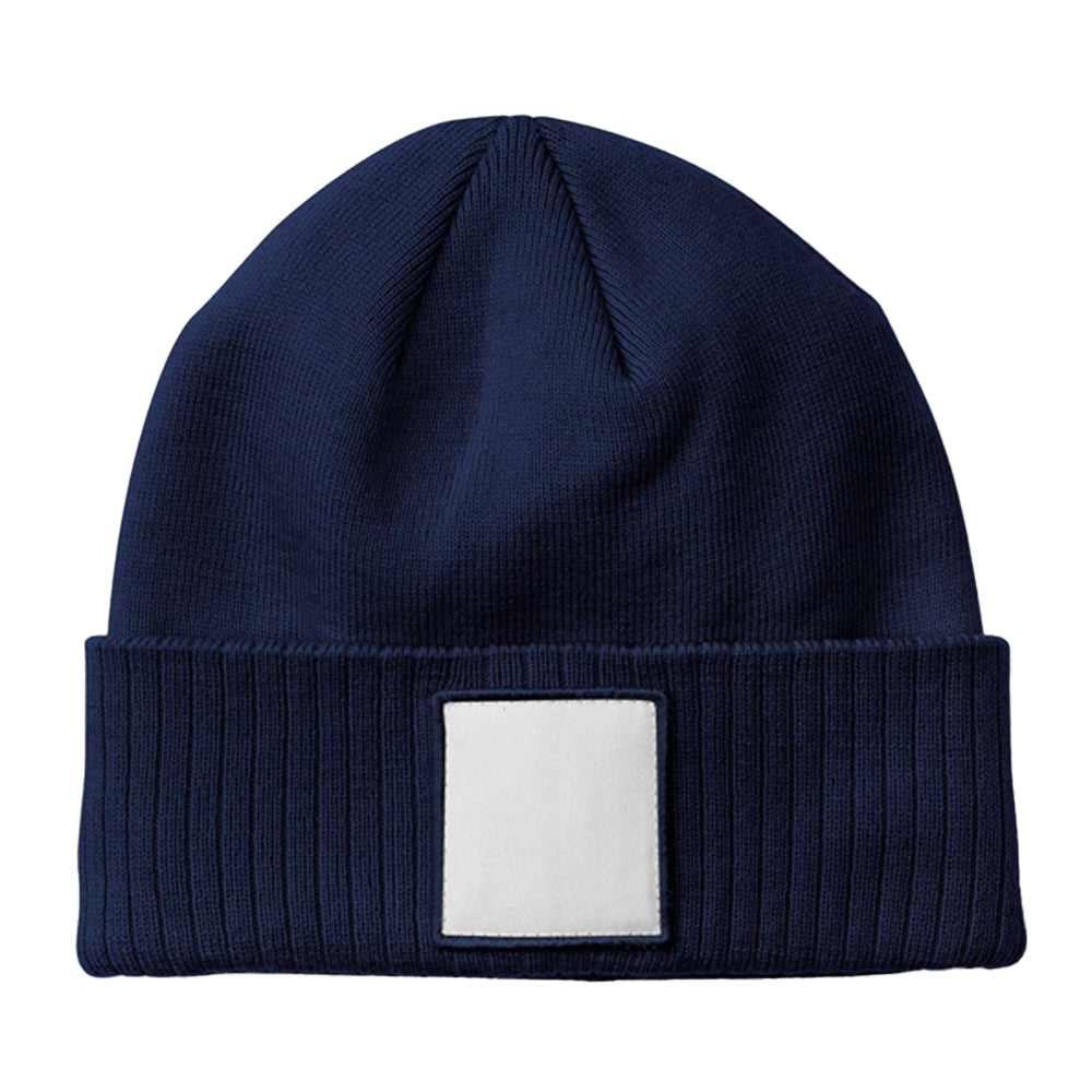 Oxford Navy-White - Back - Beechfield Unisex Adult Appliqué Patch Beanie