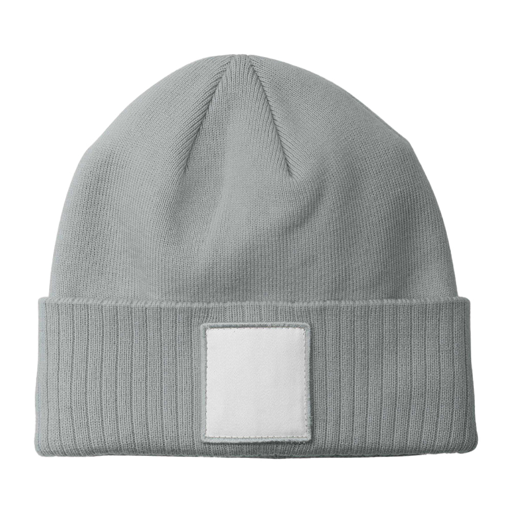 Ash-White - Back - Beechfield Unisex Adult Appliqué Patch Beanie