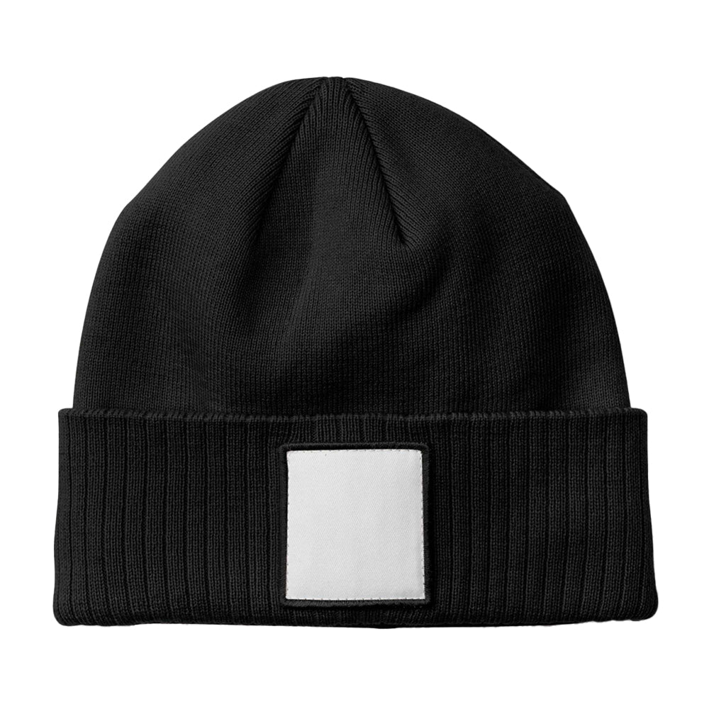 Black-White - Back - Beechfield Unisex Adult Appliqué Patch Beanie