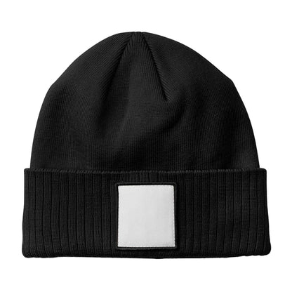 Black-White - Back - Beechfield Unisex Adult Appliqué Patch Beanie