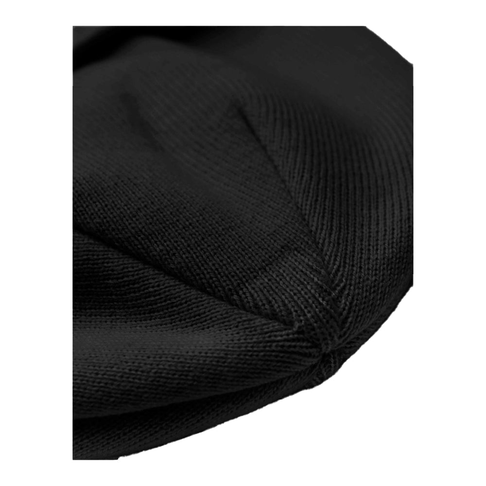 Black-White - Side - Beechfield Unisex Adult Appliqué Patch Beanie