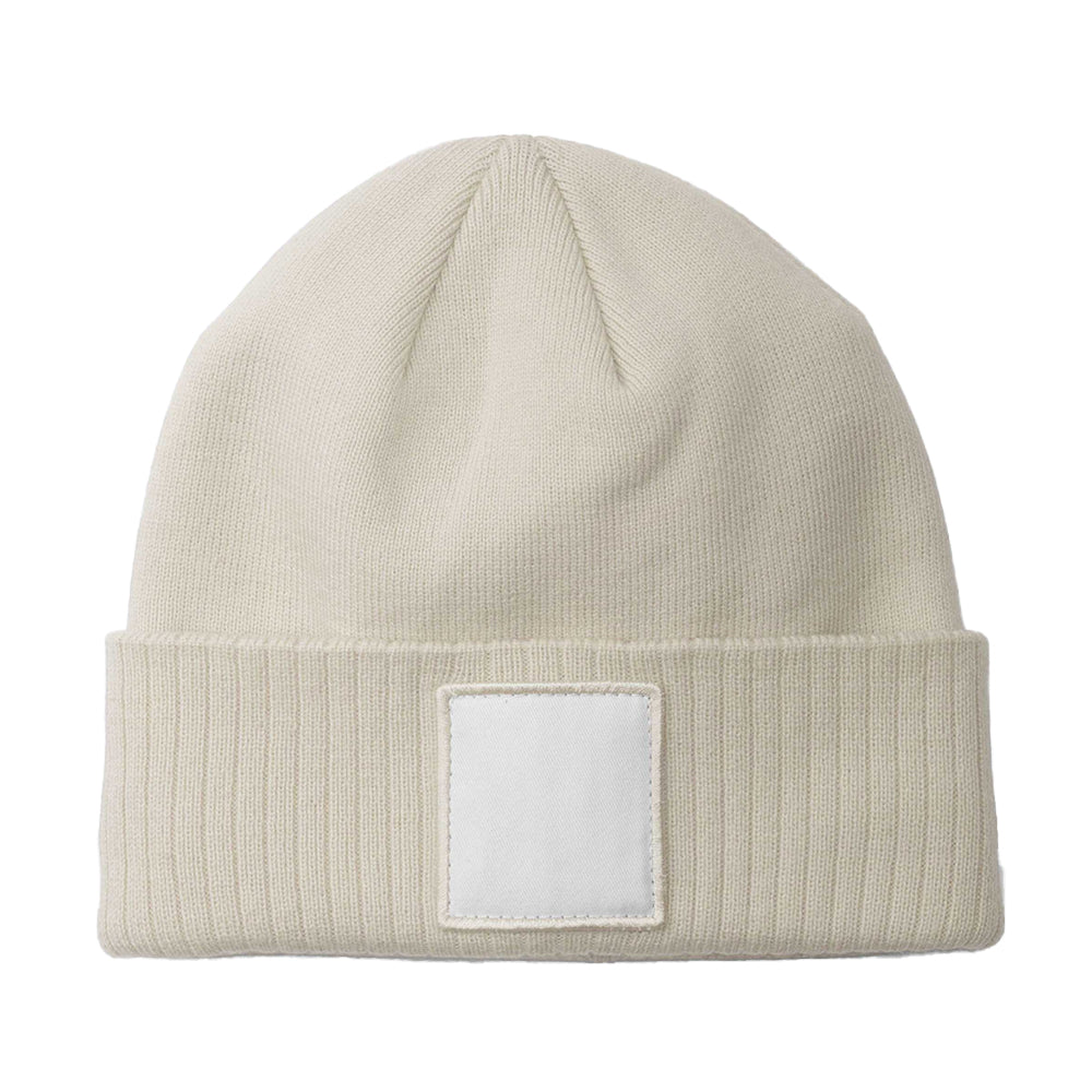 Oatmeal-White - Back - Beechfield Unisex Adult Appliqué Patch Beanie