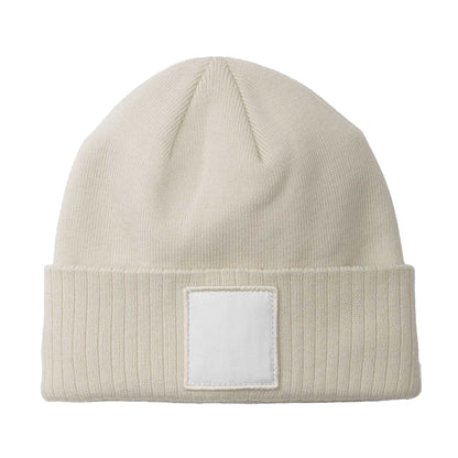 Oatmeal-White - Back - Beechfield Unisex Adult Appliqué Patch Beanie