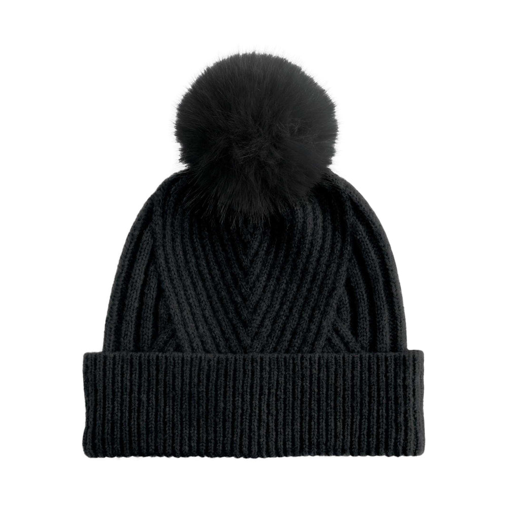 Black - Back - Beechfield Unisex Adult Snow Luxe Beanie