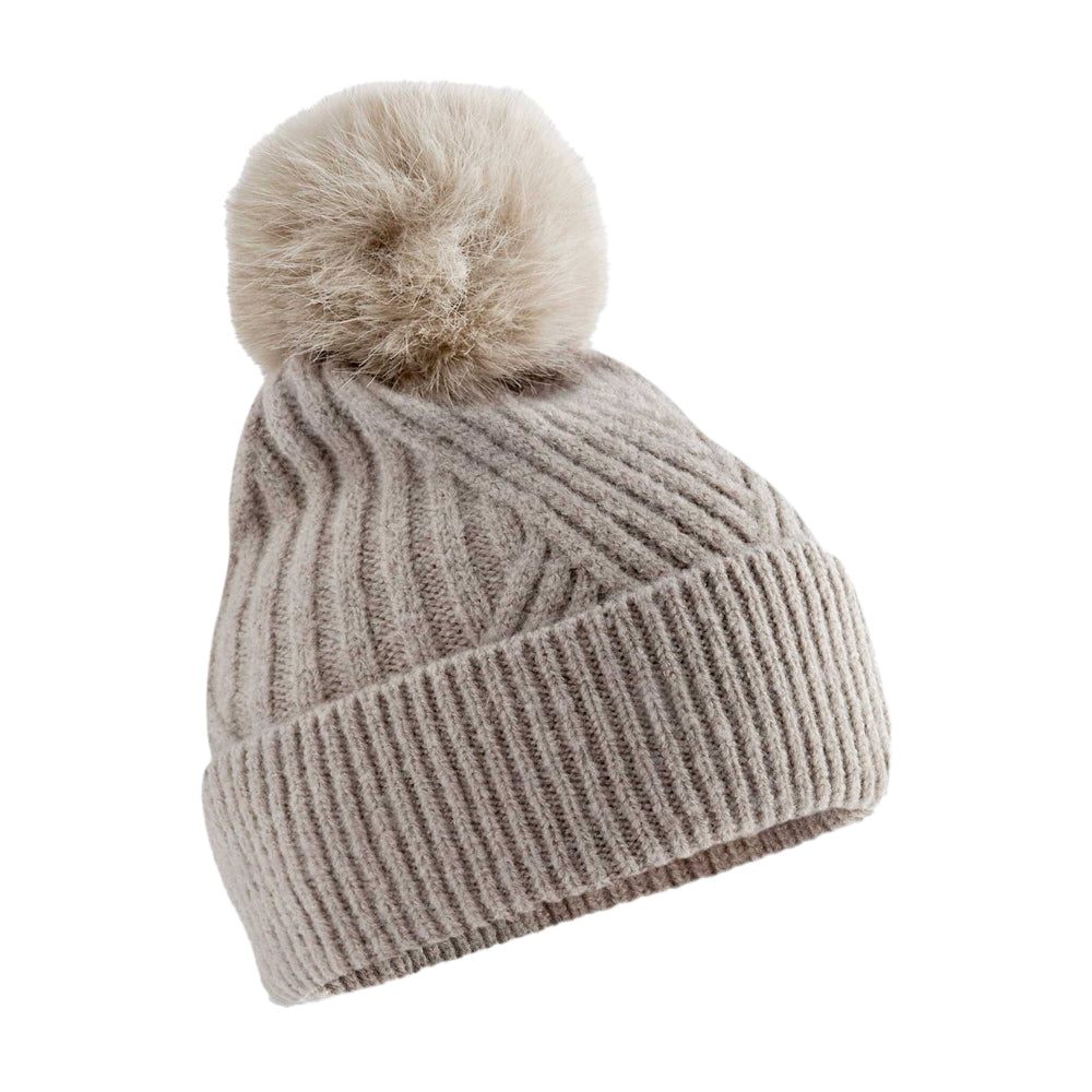 Natural Stone - Front - Beechfield Unisex Adult Snow Luxe Beanie