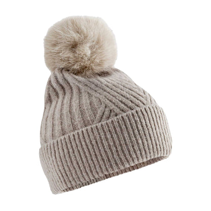 Natural Stone - Front - Beechfield Unisex Adult Snow Luxe Beanie