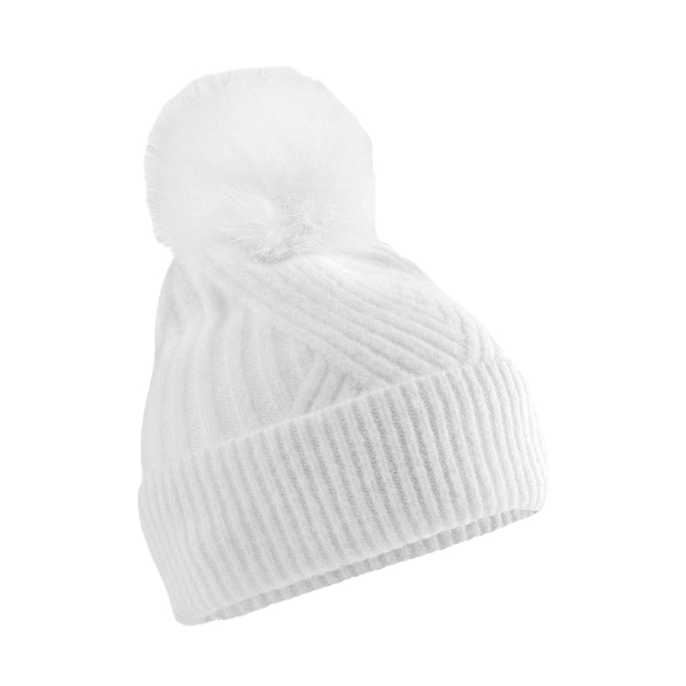 White - Front - Beechfield Unisex Adult Snow Luxe Beanie