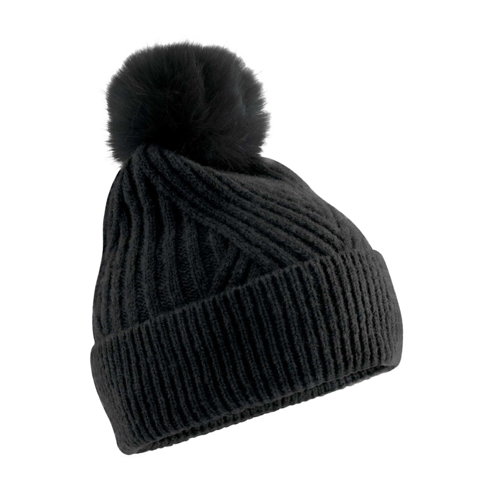 Black - Front - Beechfield Unisex Adult Snow Luxe Beanie
