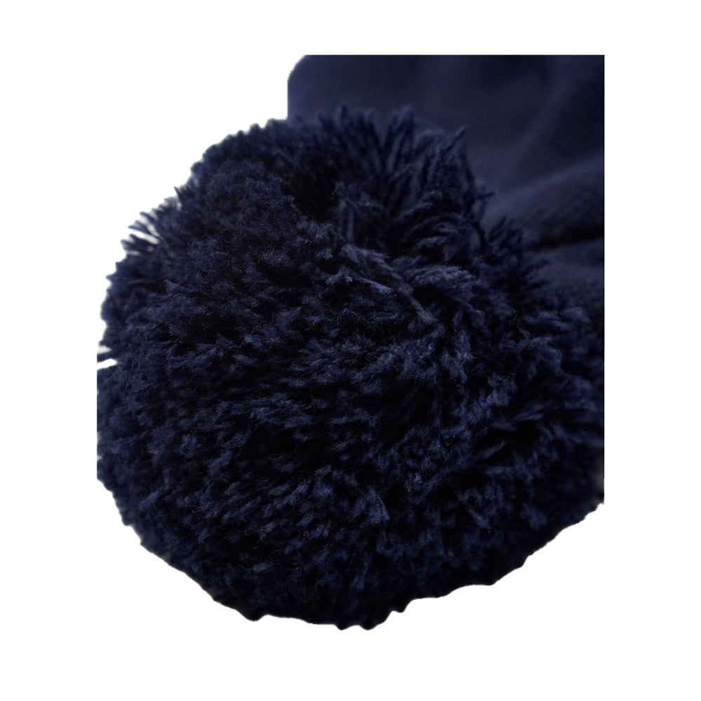 Oxford Navy-White - Side - Beechfield Pom Pom Appliqué Patch Beanie