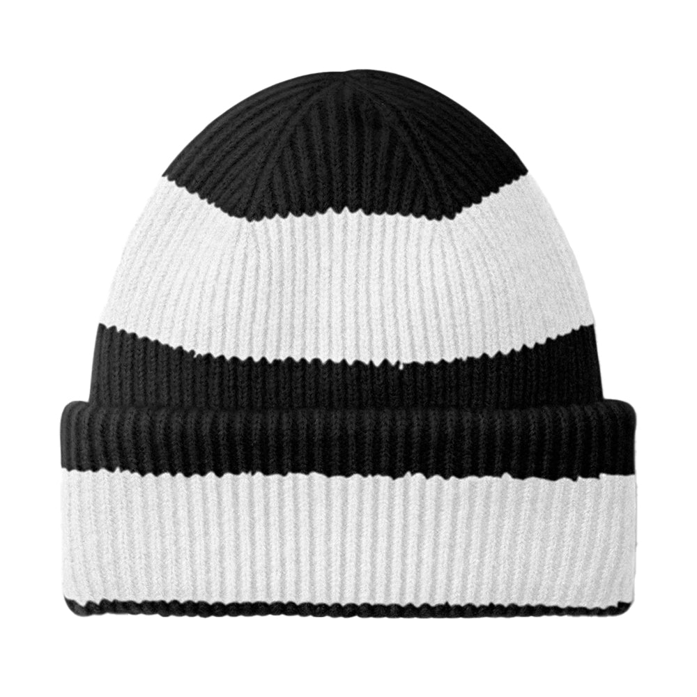 Black-Soft White - Back - Beechfield Colour Block Beanie