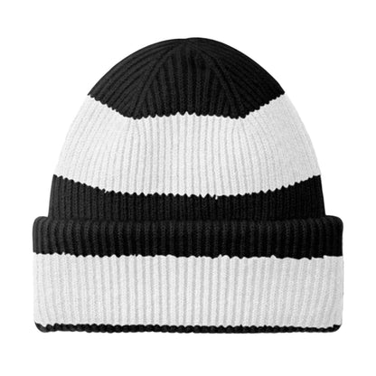 Black-Soft White - Back - Beechfield Colour Block Beanie