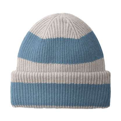 Natural Stone-Dusty Blue - Back - Beechfield Colour Block Beanie