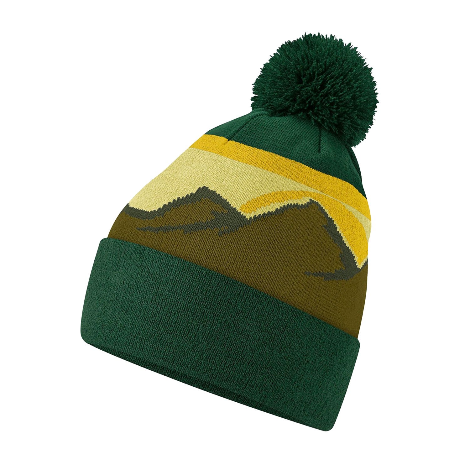 Alpine Peaks - Back - Beechfield Unisex Adult Mountain Peaks Pom Pom Beanie