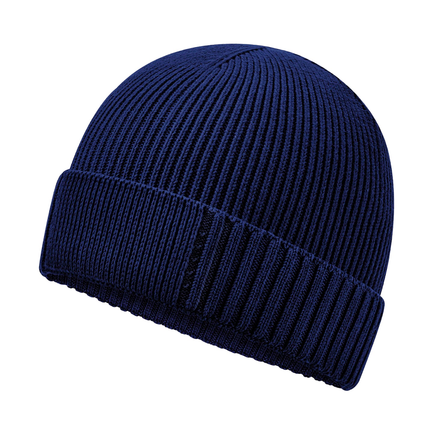 Oxford Navy - Back - Beechfield Unisex Adult Patch Organic Cotton Beanie