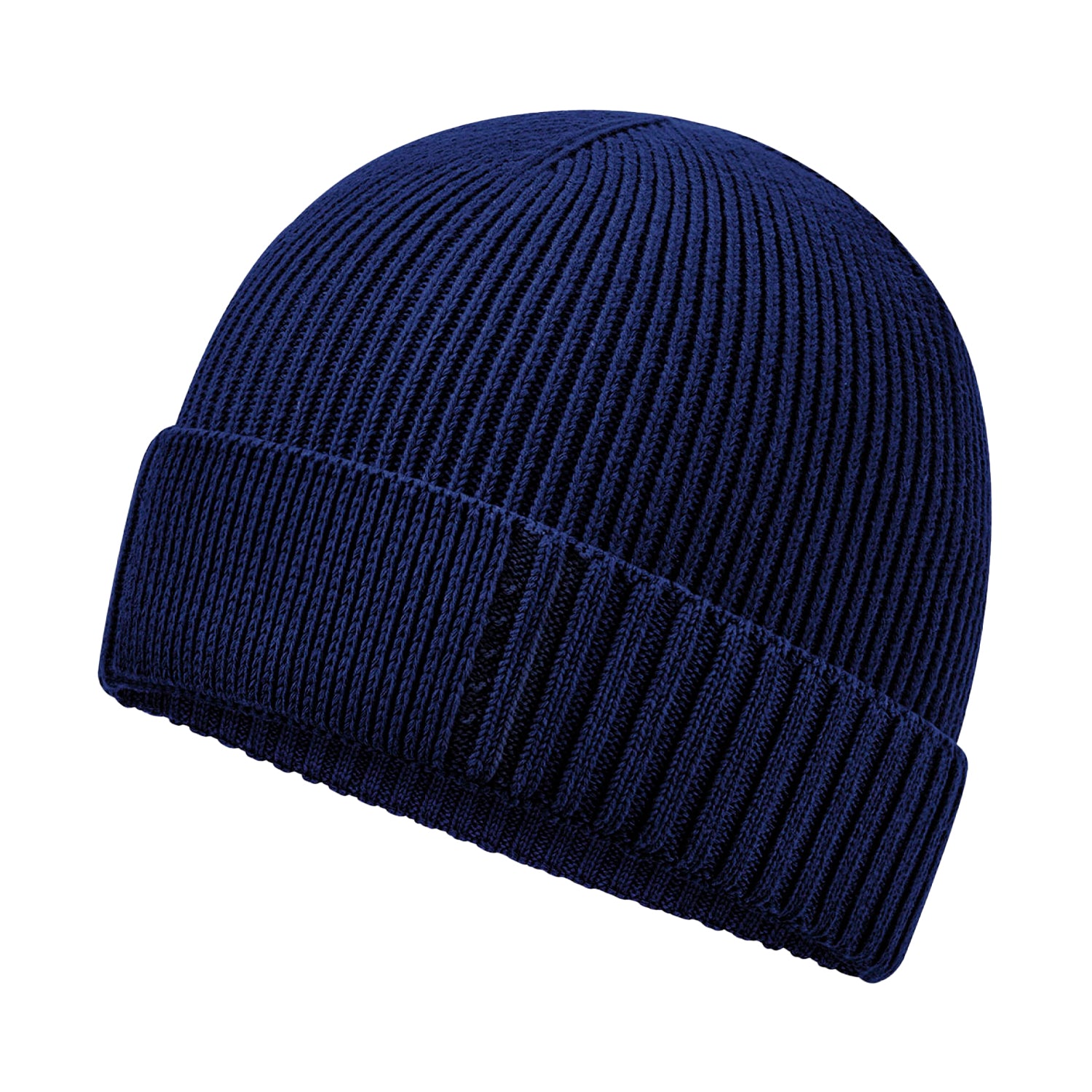Oxford Navy - Back - Beechfield Unisex Adult Patch Organic Cotton Beanie