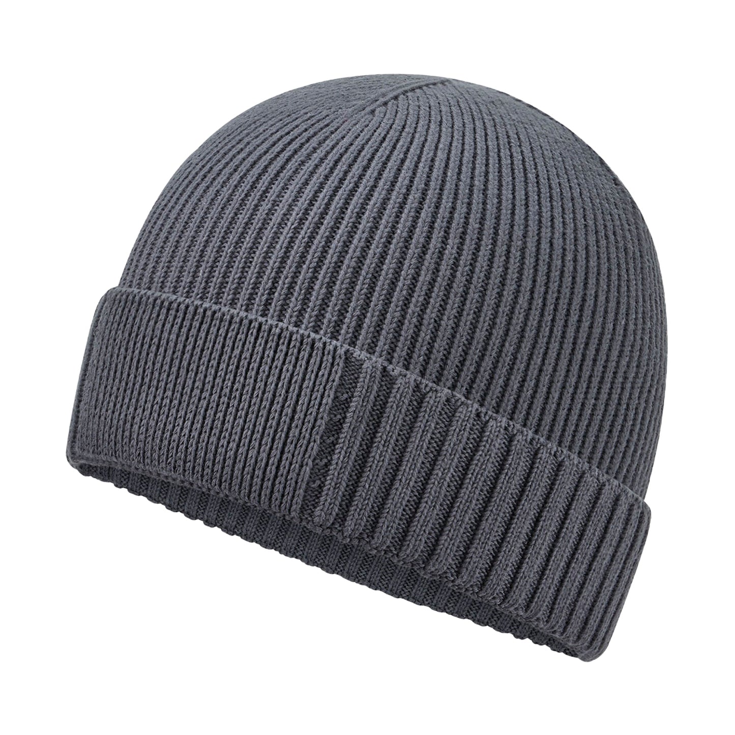 Graphite - Back - Beechfield Unisex Adult Patch Organic Cotton Beanie