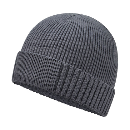 Graphite - Back - Beechfield Unisex Adult Patch Organic Cotton Beanie