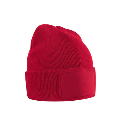 Classic Red - Back - Beechfield Childrens-Kids Original Patch Beanie