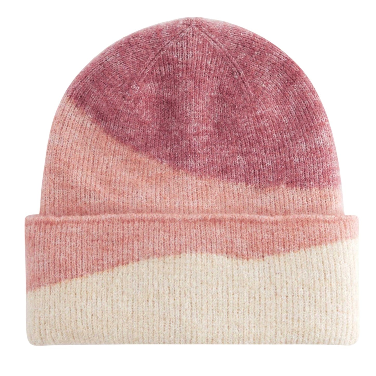 Rose-Peach-Vanilla - Front - Beechfield Unisex Adult Wave Soft Beanie