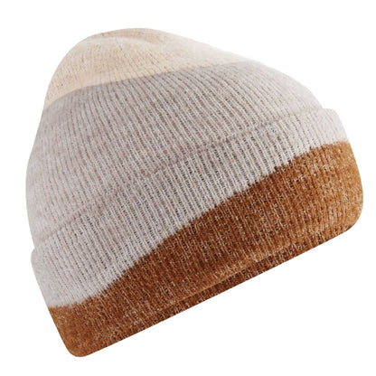 Oatmeal-Natural Stone-Biscuit - Front - Beechfield Unisex Adult Wave Soft Beanie