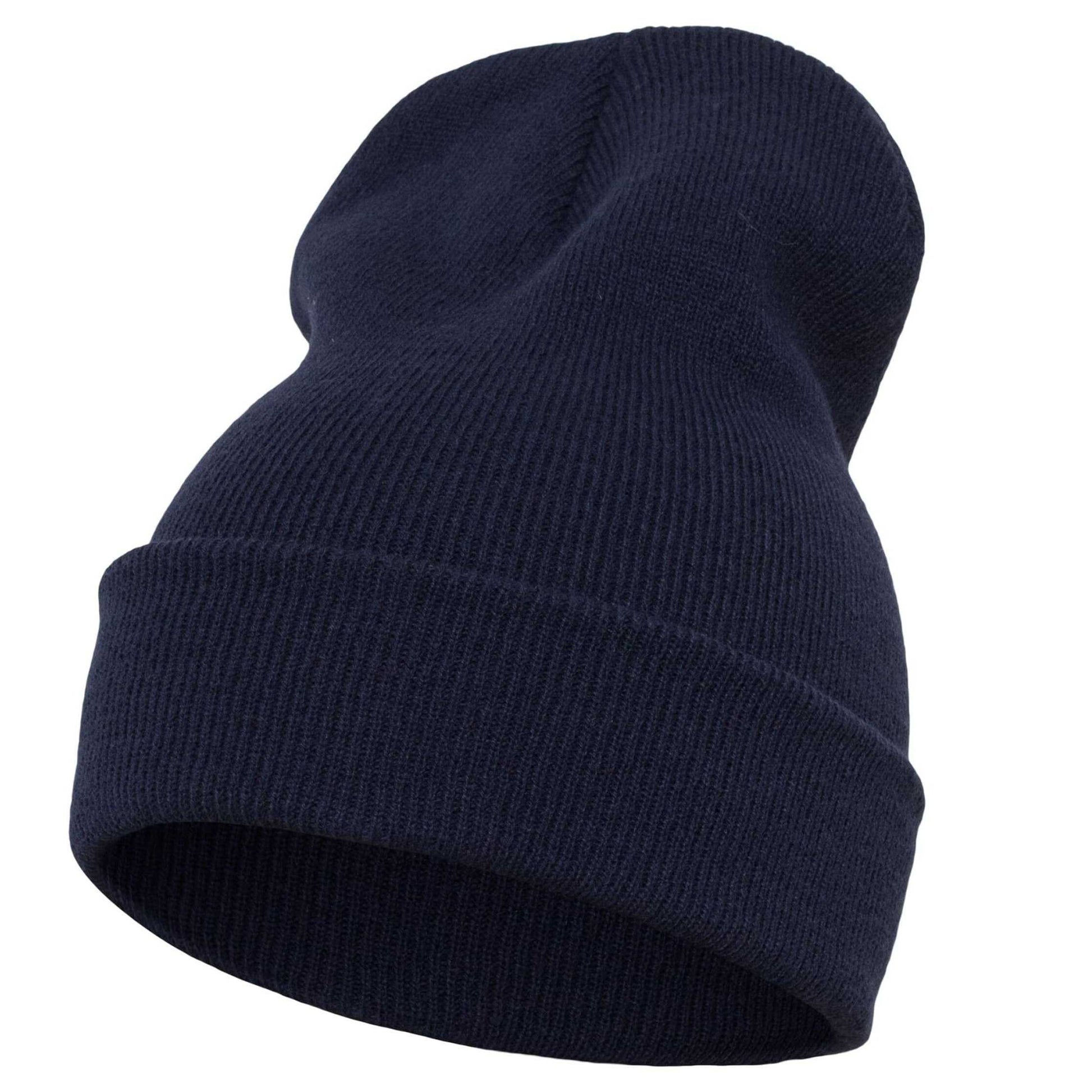 Navy - Back - Flexfit Unisex Adult Knitted Cuffed Beanie