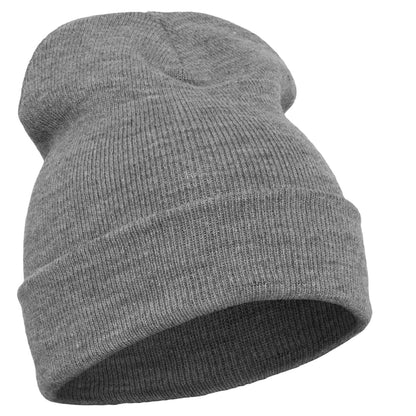 Heather Grey - Front - Flexfit Unisex Adult Knitted Cuffed Beanie