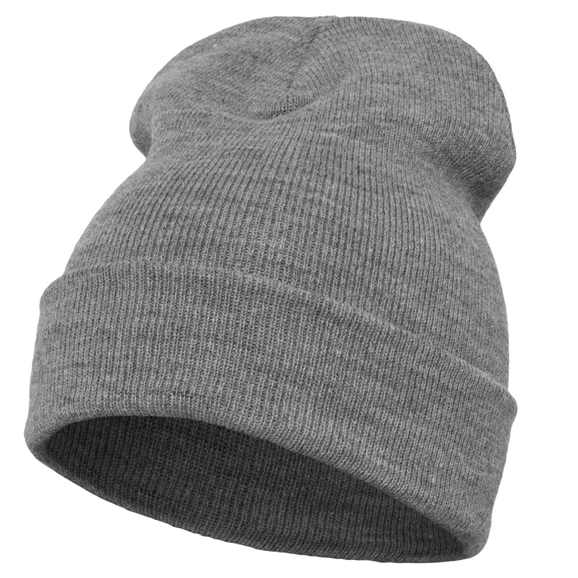 Heather Grey - Back - Flexfit Unisex Adult Knitted Cuffed Beanie