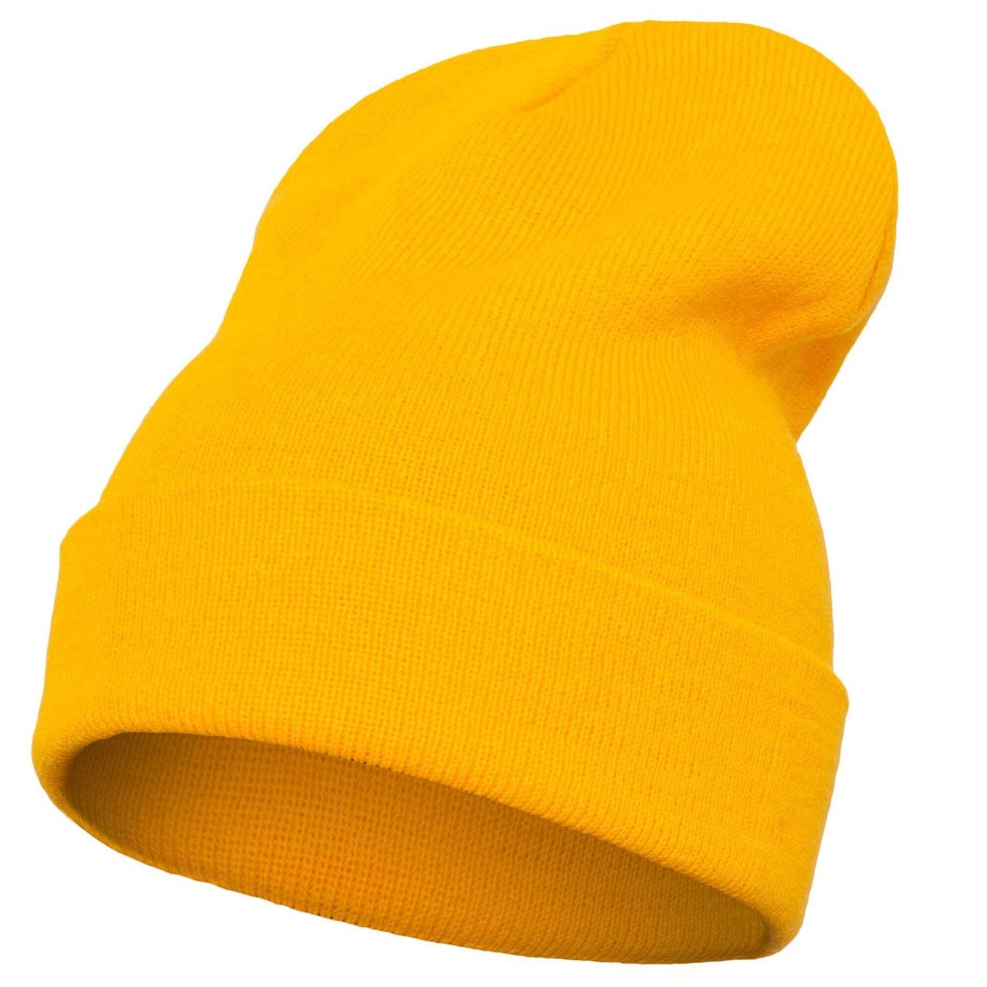 Gold - Back - Flexfit Unisex Adult Knitted Cuffed Beanie