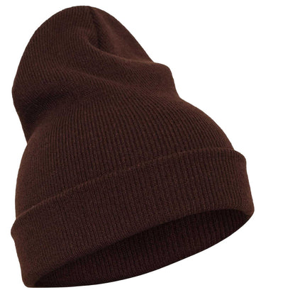 Brown - Front - Flexfit Unisex Adult Knitted Cuffed Beanie