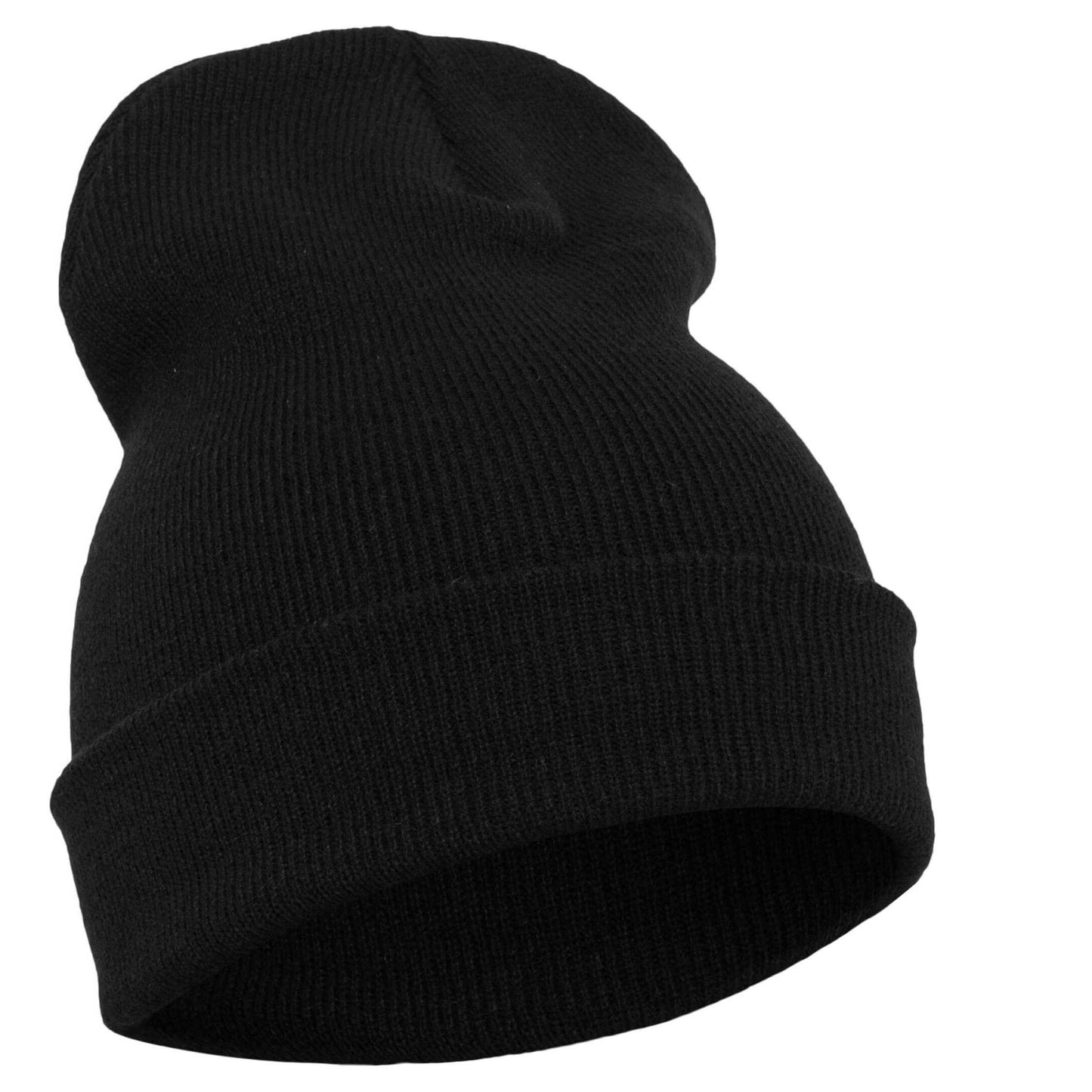 Black - Front - Flexfit Unisex Adult Knitted Cuffed Beanie