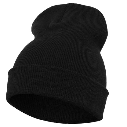 Black - Back - Flexfit Unisex Adult Knitted Cuffed Beanie