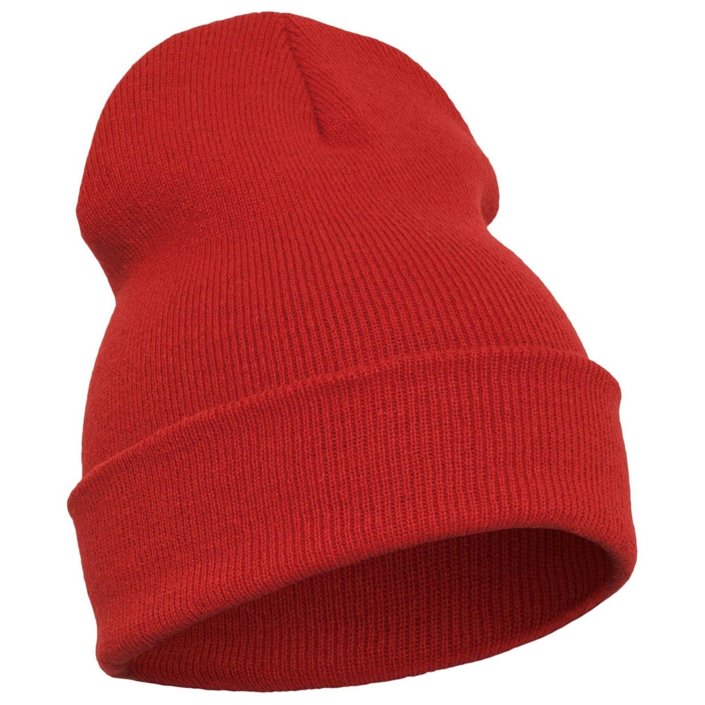 Red - Front - Flexfit Unisex Adult Knitted Cuffed Beanie