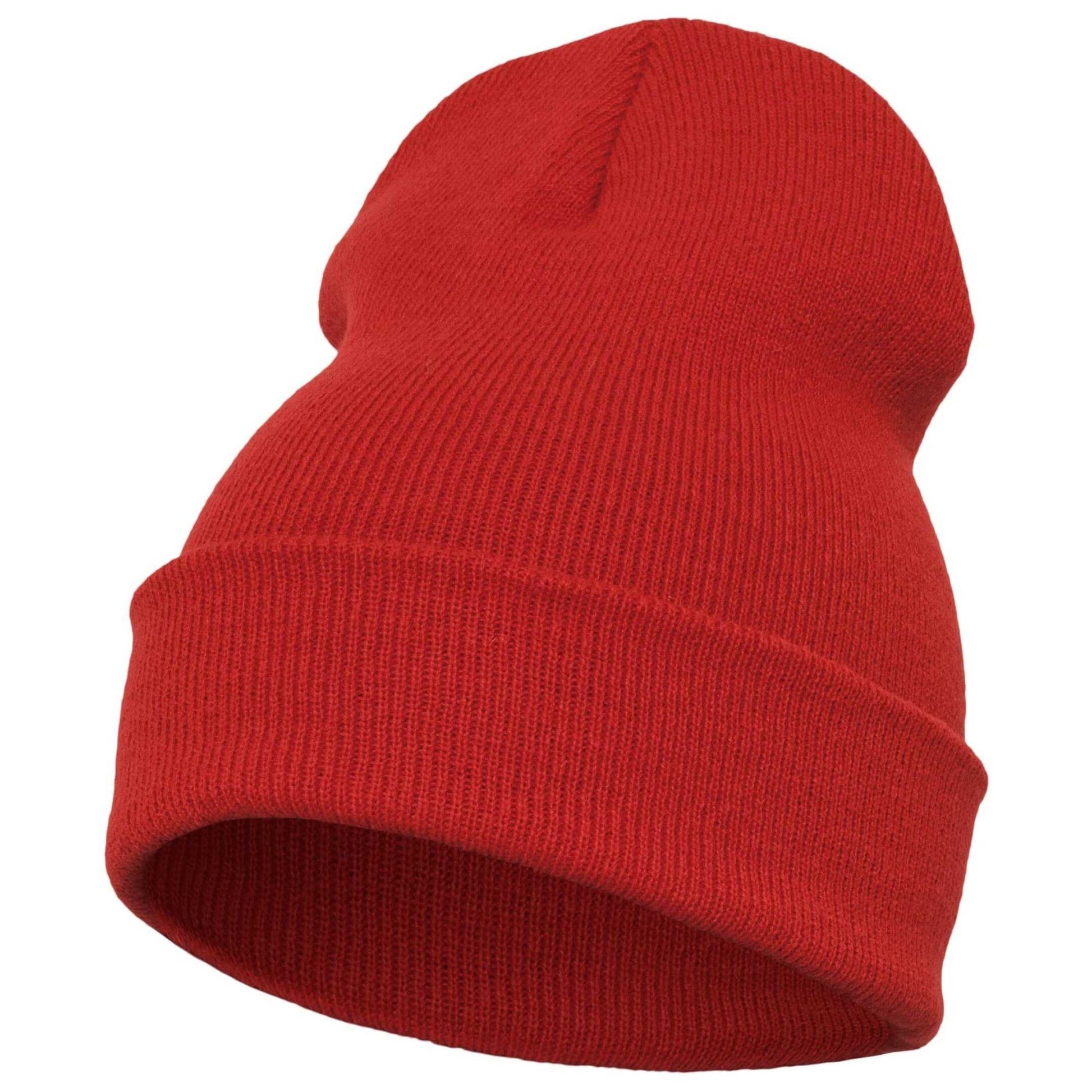 Red - Back - Flexfit Unisex Adult Knitted Cuffed Beanie