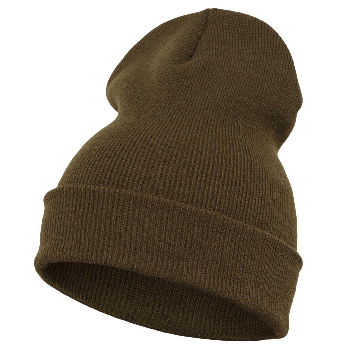 Olive - Back - Flexfit Unisex Adult Knitted Cuffed Beanie