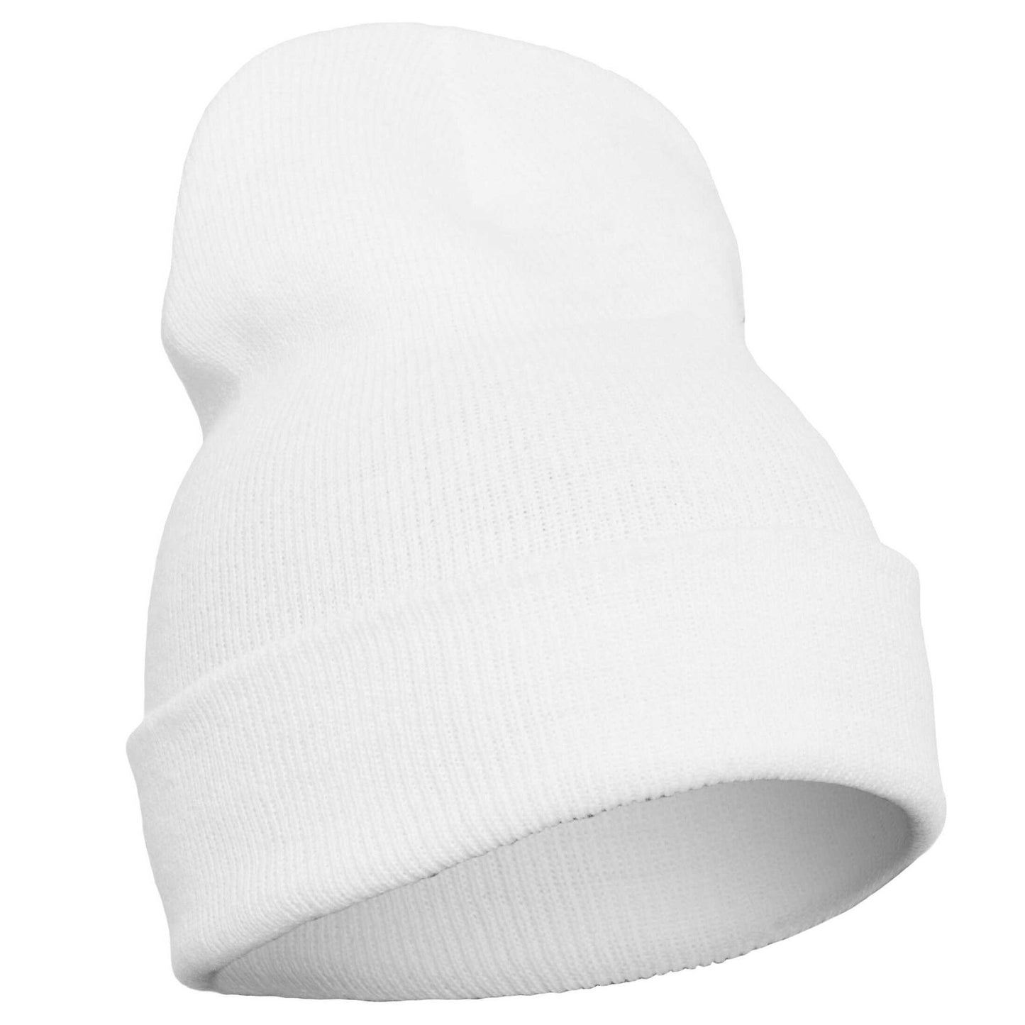 White - Front - Flexfit Unisex Adult Knitted Cuffed Beanie